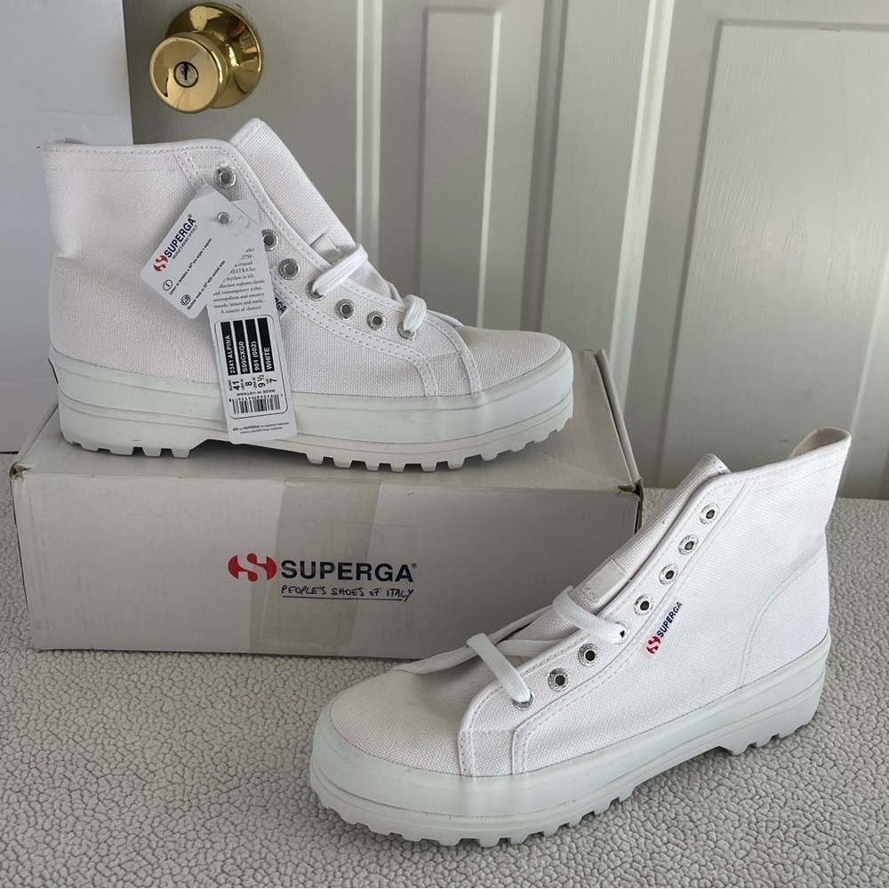 Superga Nib Alpina White Unisex Canvas Lug Platform Sneaker — image 2 of 8